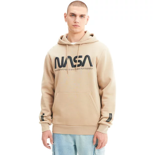 Cropp - Pulover s kapuco NASA - Bež