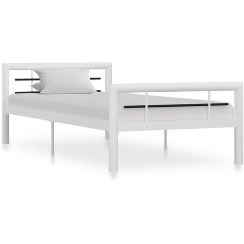  Za krevet bijelo-crni metalni 100 x 200 cm Cijene