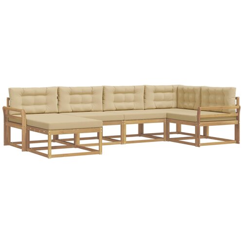 vidaXL Zunanja garnitura za sedenje 5 pcs Bela in bež Poliester, (5000280583) Cene