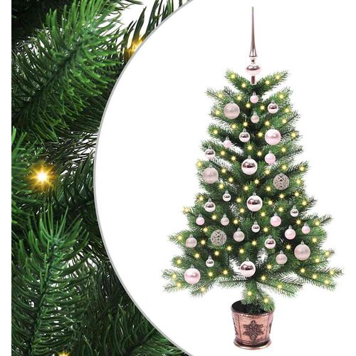 vidaXL Božično drevo med 150 LED z stojalom Zelena 90 cm PE Cene