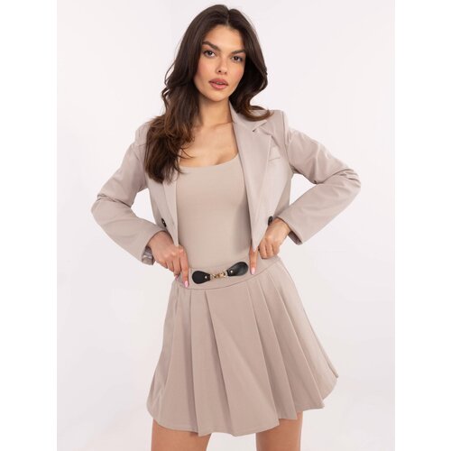 Italy Moda Skirt-MI-SD-G60501.66P-dark beige Slike