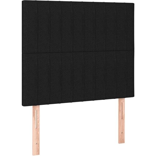  Uzglavlje crno 100x5x118/128 cm od tkanine Slike