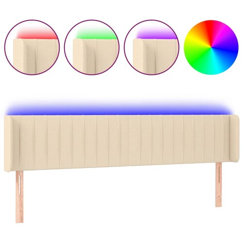 VidaXL LED posteljno vzglavje krem 183x16x78/88 cm blago, (20794396) Slike