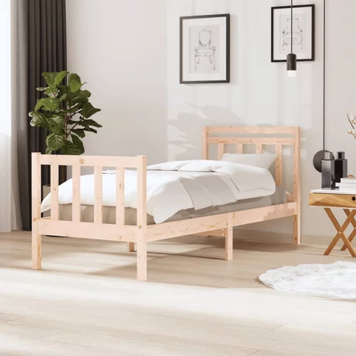 vidaXL Okvir za krevet od masivnog drva 90 x 190 cm 3FT6 jednokrevetni
