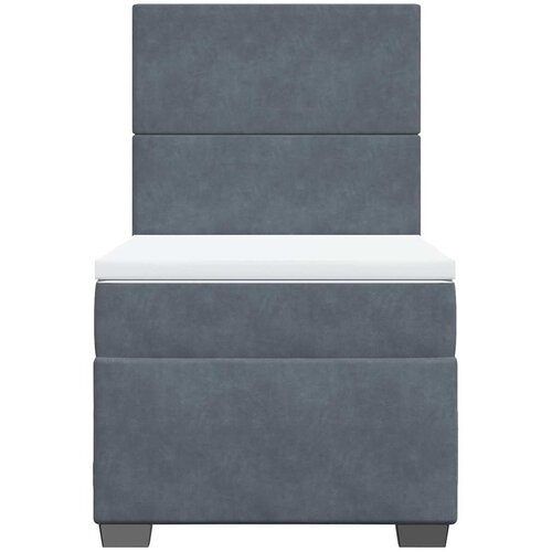 Box spring krevet s madracem tamnosivi 80 x 200 cm bar&amp;scaron;unasti Slike