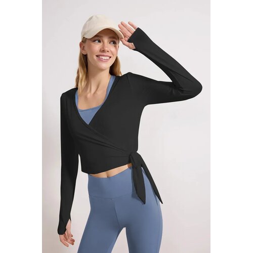 TRENDYOLMILLA Ženska bluza Thmss26Bz00002, Crna Cene