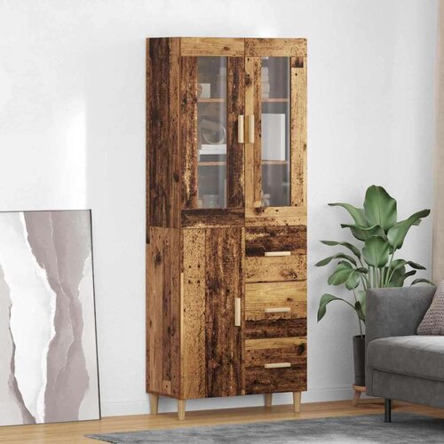 vidaXL Highboard Staro drvo 69,5 x 34 x 180 cm Konstruirano drvo Cijene