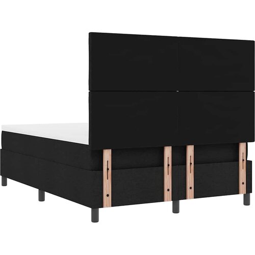  Krevet s opruga kutije s LED trakama Crna 140 x 200 cm tkanina Slike