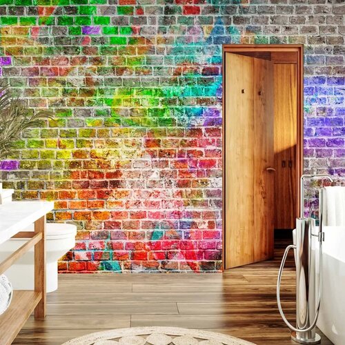  Foto tapeta - Rainbow Wall 100x70 Vodootporna Slike