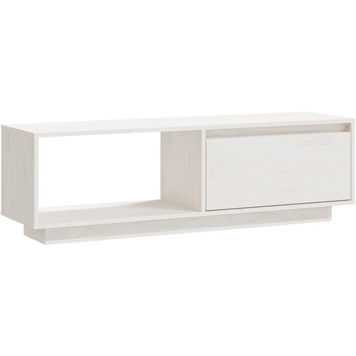 Maison Chic TV omarica - TV stojalo - Televizijska omarica bela 110x30x33,5 cm trdna borovina, (21700359) Slike