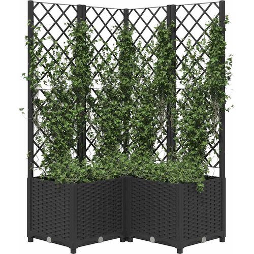  Vrtna sadilica s re&amp;scaron;etkom crna 80 x 80 x 136 cm PP Slike