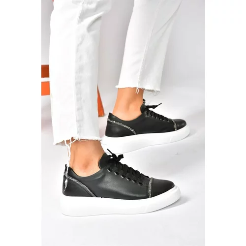 Fox Shoes Black Stone Detailed Casual Sports Shoes Sneakers