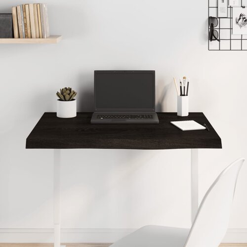vidaXL Stolna ploča tamnosmeđa 80x60x(2-6) cm obrađena masivna hrast Cijene