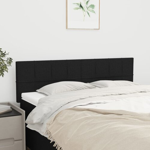 VidaXL Uzglavlja 2 kom crna 72 x 5 x 78/88 cm od tkanine Slike