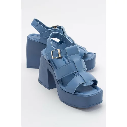 LuviShoes Women's Prek Blue Heeled Sandals