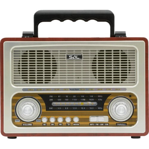 Sal Retro radio + BT brezžični zvočnik, 4v1, FM, MP3, AUX - RRT3 Slike