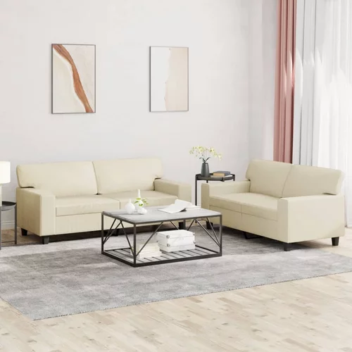  2-dijelni set sofa krem od umjetne kože