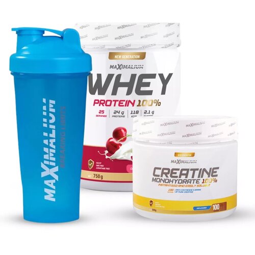 Maximalium Paket &amp;quot;Vojvoda od mi&amp;scaron;ića&amp;quot;, Whey Protein Vi&amp;scaron;nja/jogurt 750g + Kreatin Monohidrat 500g + &amp;Scaron;ejker Slike