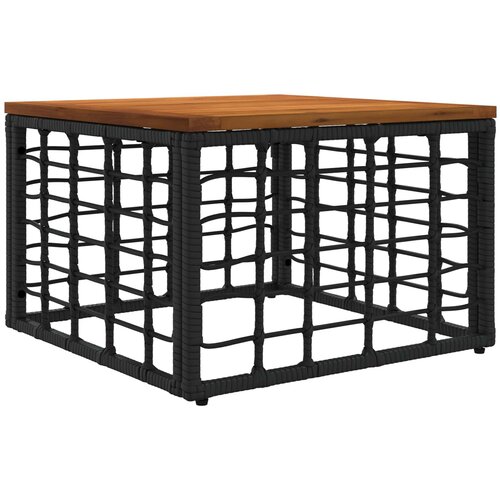 vidaXL Vrtna miza Črna in naravna 55 x 55 x 37 cm PE Ratan in Steklo, (5000285904) Cene
