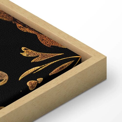  Slika - Baroque Ornaments in Patinated Gold and Browns: Retro Motif 60x40 U prirodnom drvenom okviru Slike