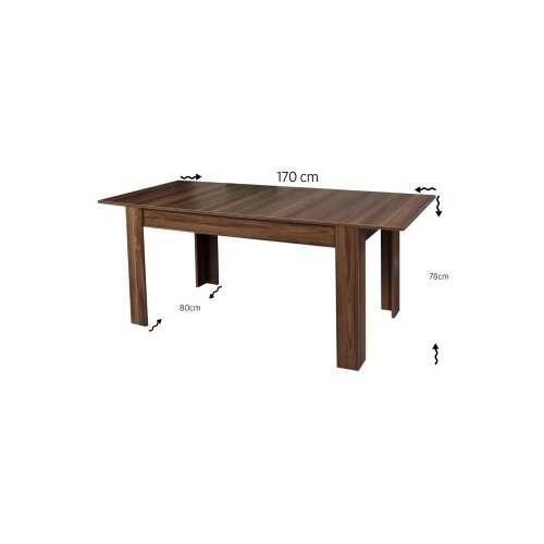 Hanah home Oblo - Walnut Walnut Extendable Dining Table Slike