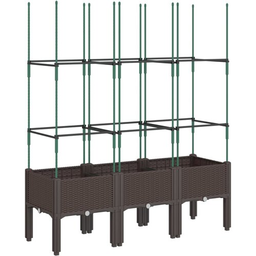 Maison Chic Cvetlično korito - Cvetlični Lonec z oporno mrežo rjavo 120x40x142,5 cm PP, (21788555) Slike