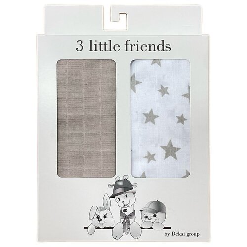 Tri Drugara Muslin Tetra Pelene Zvezdice Bež 80X80Cm Slike