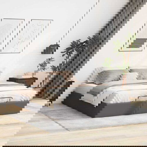 VidaXL Otomanski okvir kreveta bez madraca sivi 140x200cm umjetne kože Slike