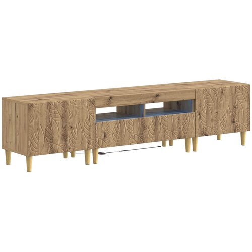  3-dijelni LED TV kabinet DELFT Hrast artisan Konstruirano drvo Slike