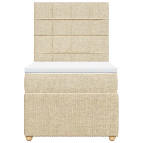  Krevet s oprugama i madracem krem 90 x 190 cm od tkanine Slike