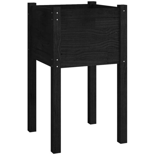 Maison Chic Vrtno cvetlično korito - Cvetlični Lonec črno 40x40x70 cm trdna borovina, (21789274) Slike