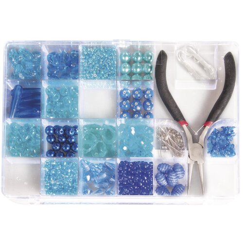 RAYHER Perle set s kleščami, modre 180g 20x13,5 cm, (20728295) Cene
