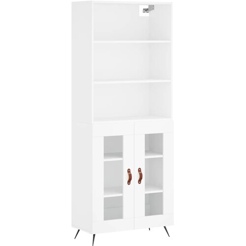  Visoka komoda bijela 69,5x34x180 cm konstruirano drvo Slike