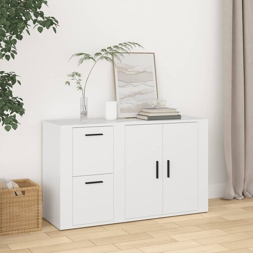 The Living Store Komoda bela 100x33x59,5 cm inženirski les - Komoda, (21663627) Slike