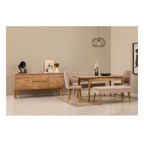 Hanah home vina bench 04 0900 atlantic pine stone (produžni trpezarijski sto, stolice i konzola (6 komada) Cene