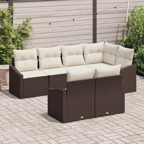  Set sofe 7 kom. Smeđa poliratan 233,5 x 123,5 x 85 cm Slike