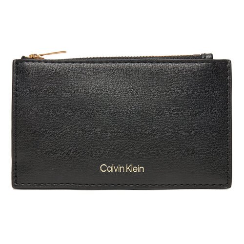 Calvin Klein Velika ženska denarnica Foil Logo Top Zip Cardcase LV04F1090G Črna Slike