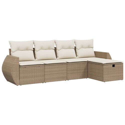 vidaXL 5-dijelni vrtni set sofa s jastucima bež od poliratana Cijene