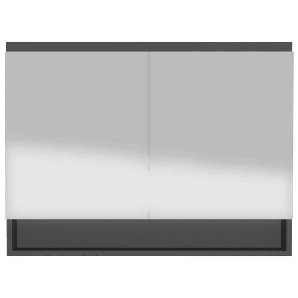 VidaXL Kopalni&amp;scaron;ka omarica z ogledalom 80x15x60 cm MDF antracitna Slike