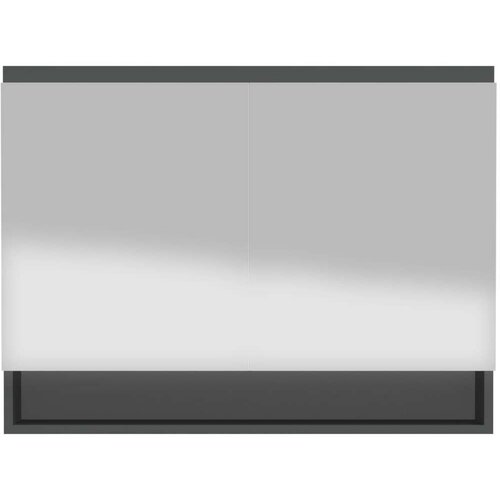 VidaXL kupaonski ormarić s ogledalom 80 x 15 x 60 cm MDF antracit Slike