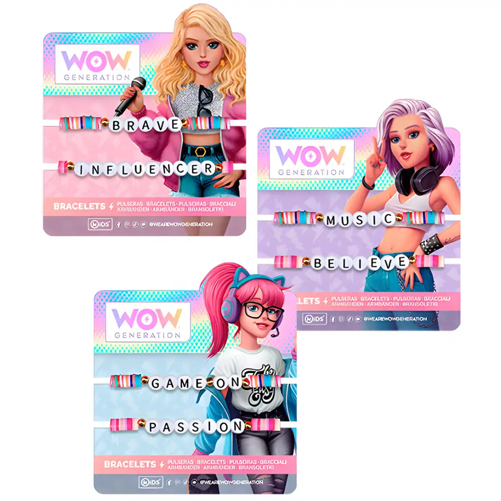 Kids Euroswan WOW Generation: Set od 2 obojene narukvice s natpisom u različitim varijantama Cijene