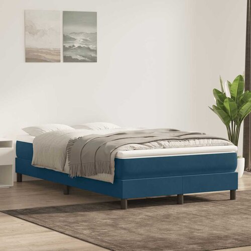 Box Spring krevet bez madracem tamnoplavi 120x220 cm samt Cijene