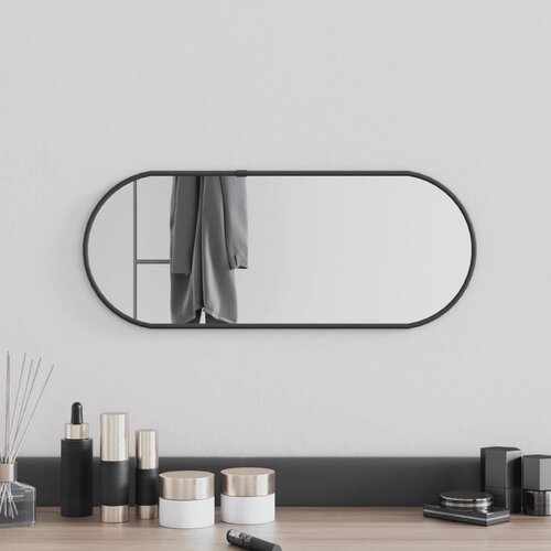 vidaXL Zidno ogledalo crna 50x20 cm ovalno Cene