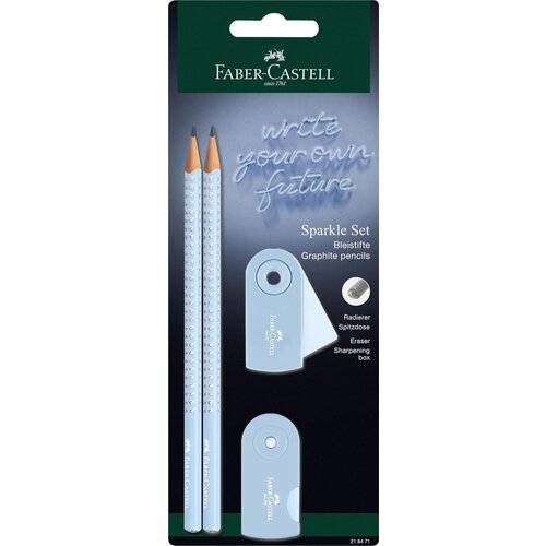  Komplet svinčnik b faber-castell+radirka+šilček sparkle sky FABER-CASTELL Cene