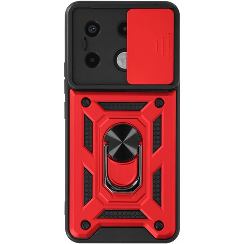 Oem Mayaxess, Ohišje s prstanom za Xiaomi Redmi Note 13 Pro 5G Zaščita pred udarci s pokrovom kamere, Rdeča, (5000208782) Cene