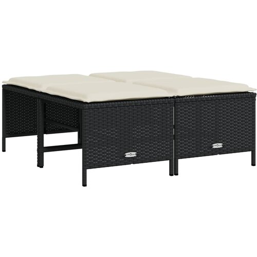 Maison Chic Vrtni stolčki - Vrtni stoli z blazinami 4 kosi črn poli ratan JS1114, (21878009) Slike