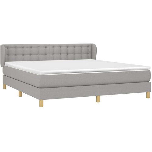  Krevet box spring s madracem svjetlosiva 160x200 cm tkanina Slike