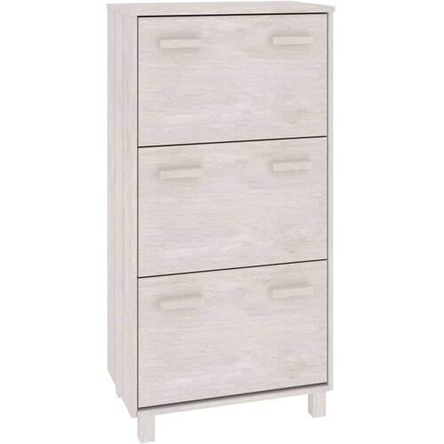 Maison Chic Omarica za obutev - Kopa za čevlje HAMAR bela 59,5x35x117 cm trdna borovina, (21776152) Slike
