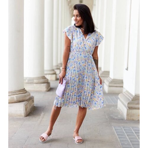 UR/CEO White pleated floral dress Ottavio Cene