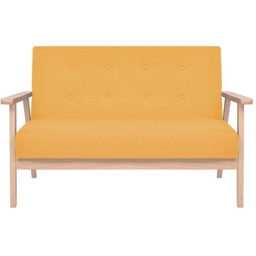 Maison Chic kavč - Sofa - Kanape dvosed iz blaga rumene barve, (21726627) Cene